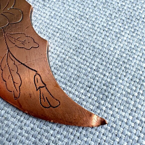 Antique Rare Belgium Trench Copper Art WW1 Letter Opener Knife Coxyde *read* - Picture 7 of 8